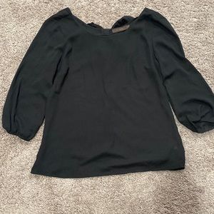 Black blouse with back bow detail